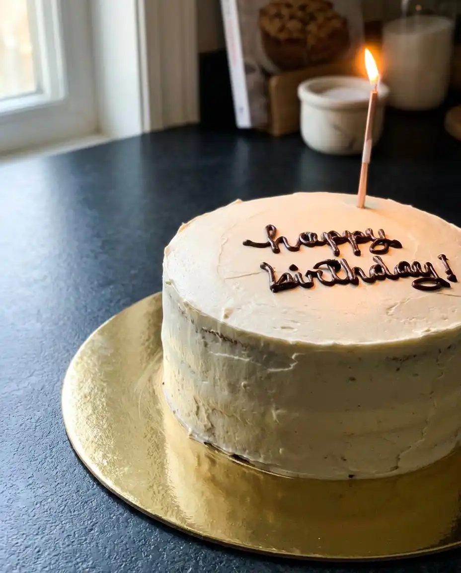 A slice of minimalist cake on a white plate with a fork