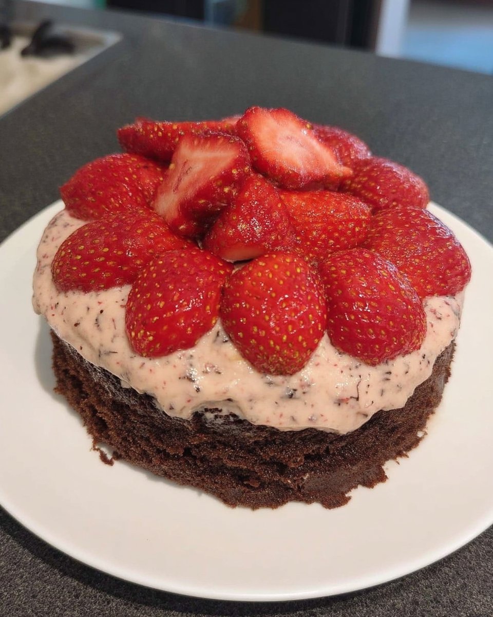 Strawberry Chocolate Cake 2 13 Sifting unsweetened cocoa powder into a glass bowl