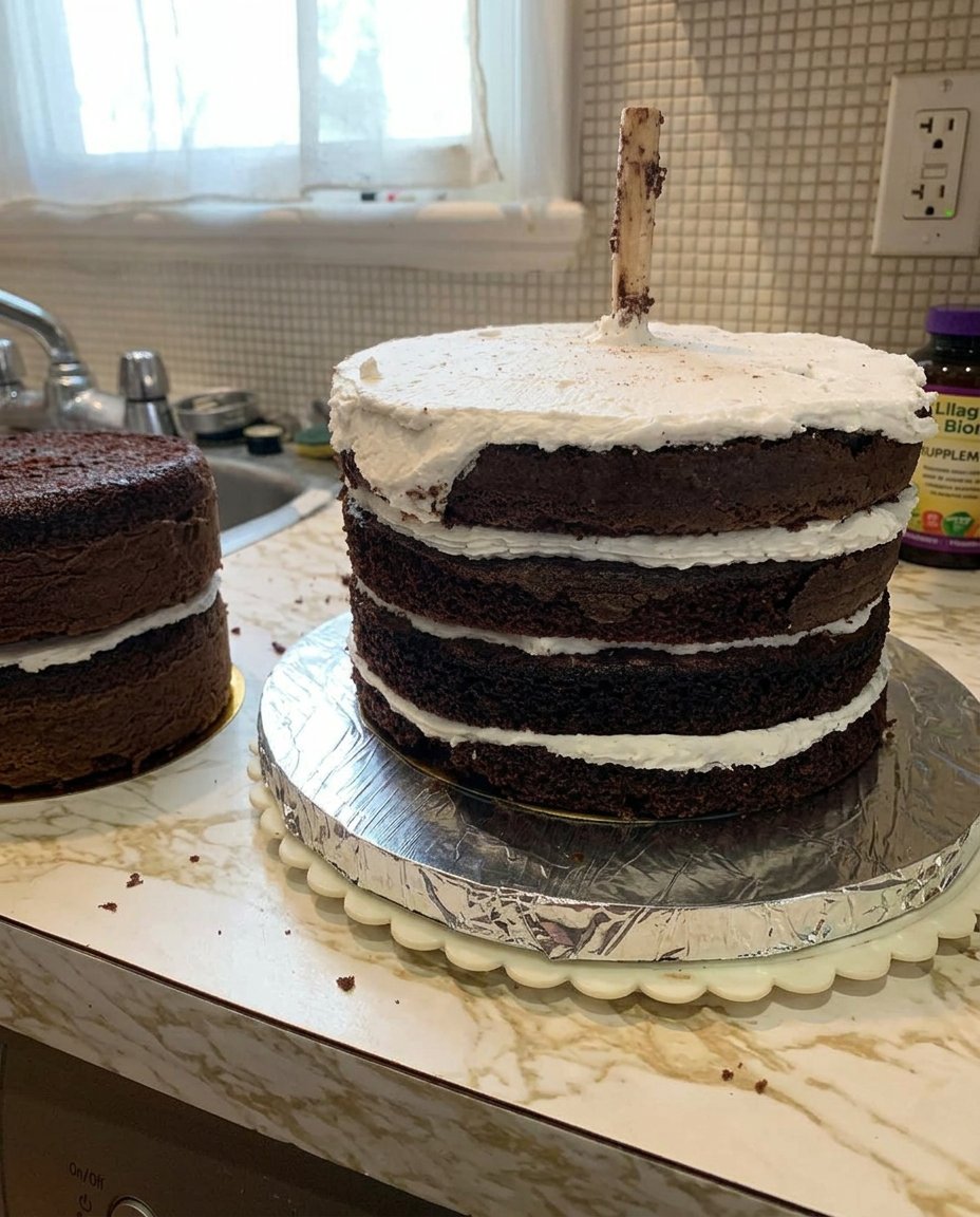 Basic ingredients like flour sugar eggs and butter on a kitchen counter
