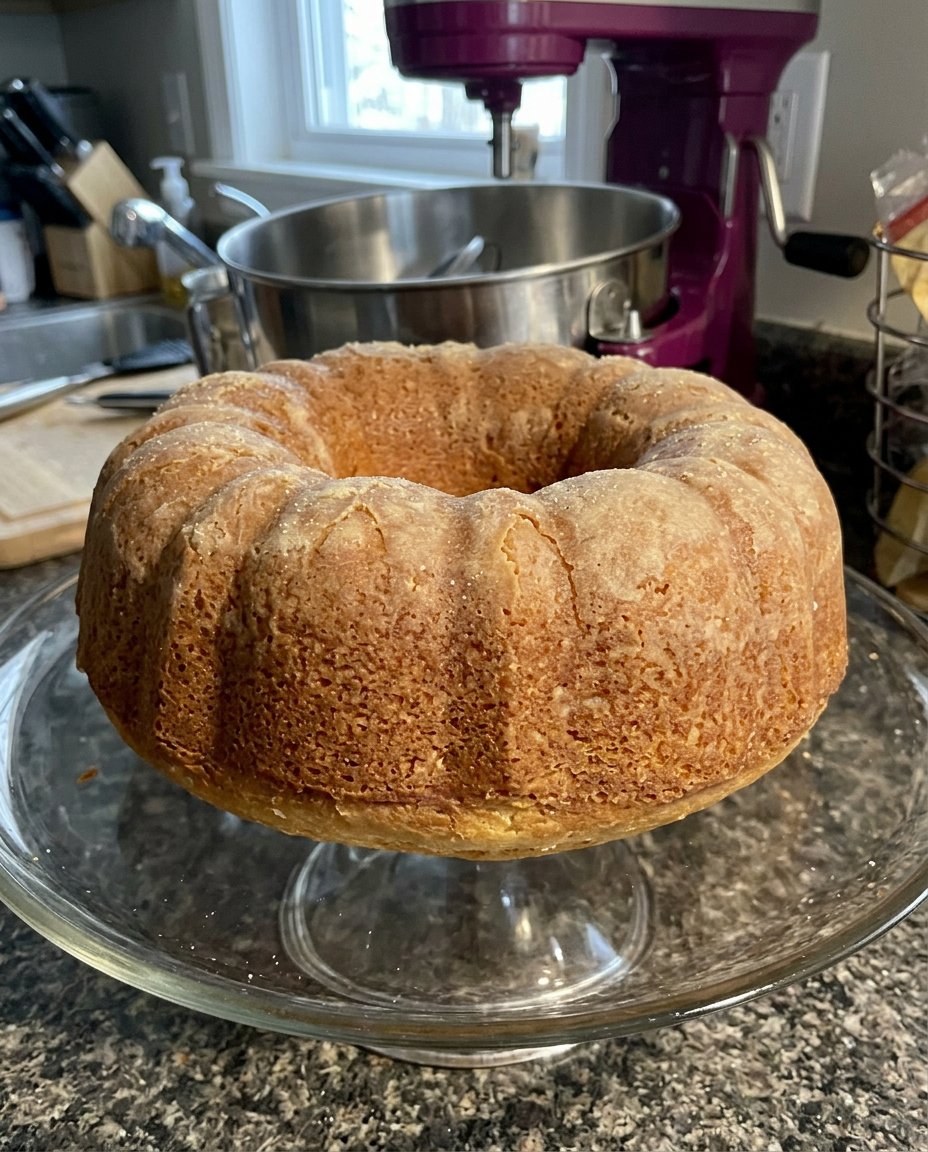 A thick slice of brown cake on a white plate next to a cup of coffee