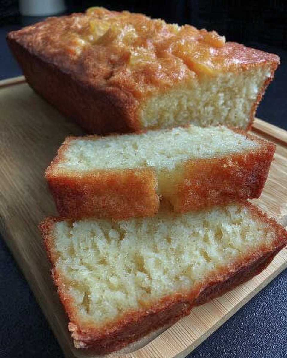 A single slice of lemon yogurt cake with glaze on a white plate