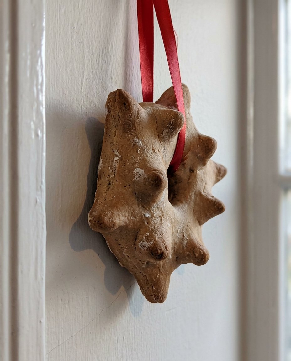 A slice of dark witch cake showing the tender crumb and vanilla filling