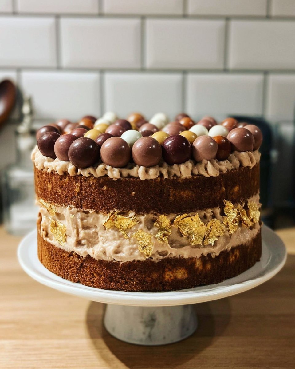 A slice of yellow cake with Nutella Swiss Meringue Buttercream on a plate