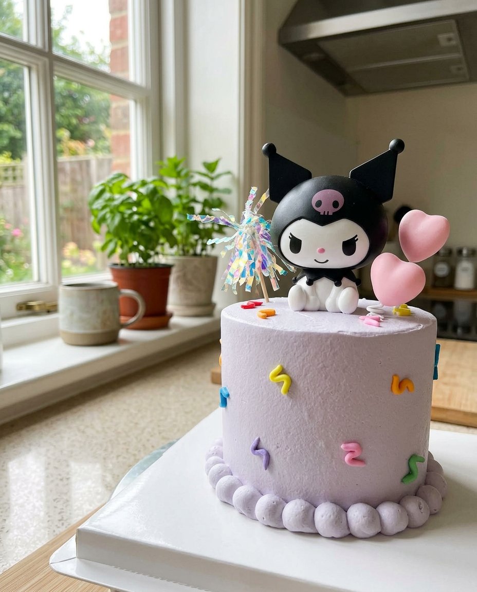 Kuromi Cake Design 13 A stand mixer whisking eggs and sugar into a thick pale foam