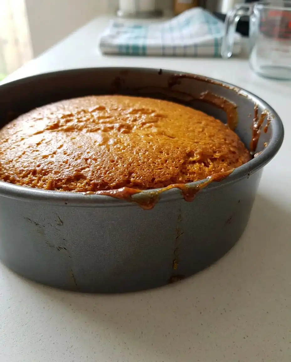 Eggs and sugar being whipped into a thick pale foam for a sponge cake.