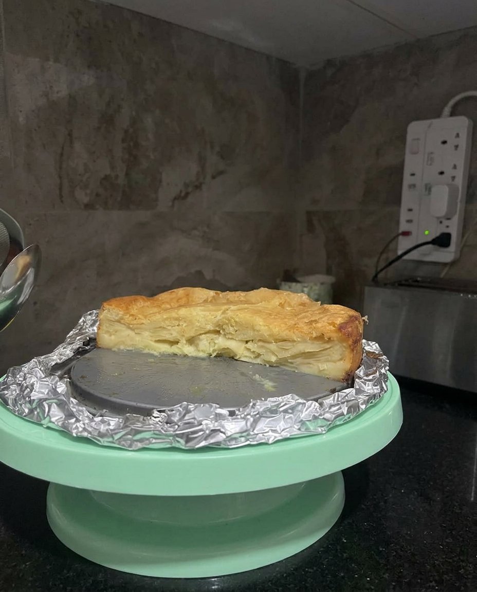 Apple Cake 12 Chopped Granny Smith apples, spices, and flaked almonds