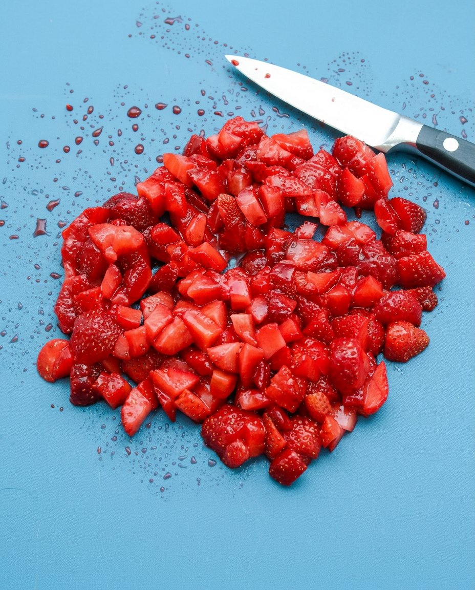 Gently folding strawberry cream cheese and whipped topping in a bowl