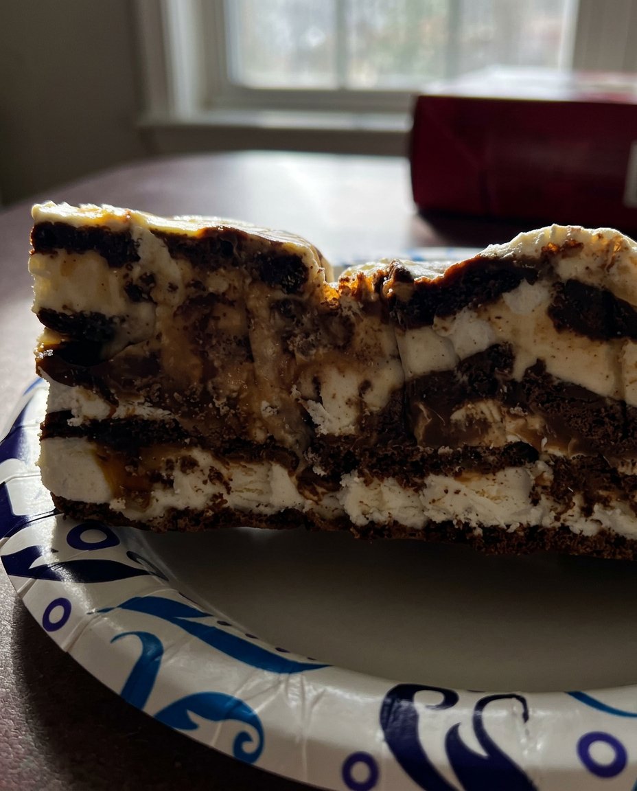 Ice Cream Sandwich Cake 12 A collection of simple ingredients including ice cream sandwiches, quarts of ice cream, and sugar cones