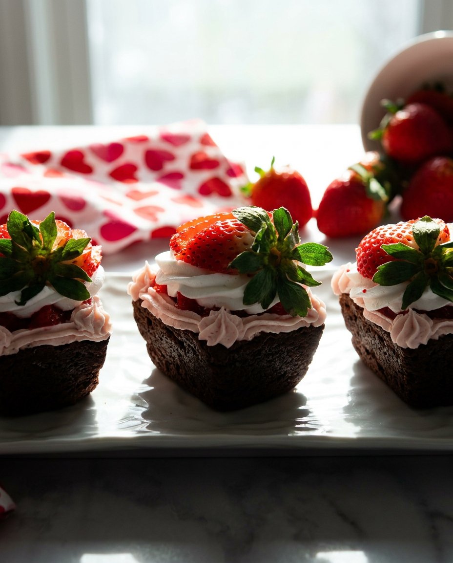 A beautiful slice of cake showing layers of chocolate and strawberry