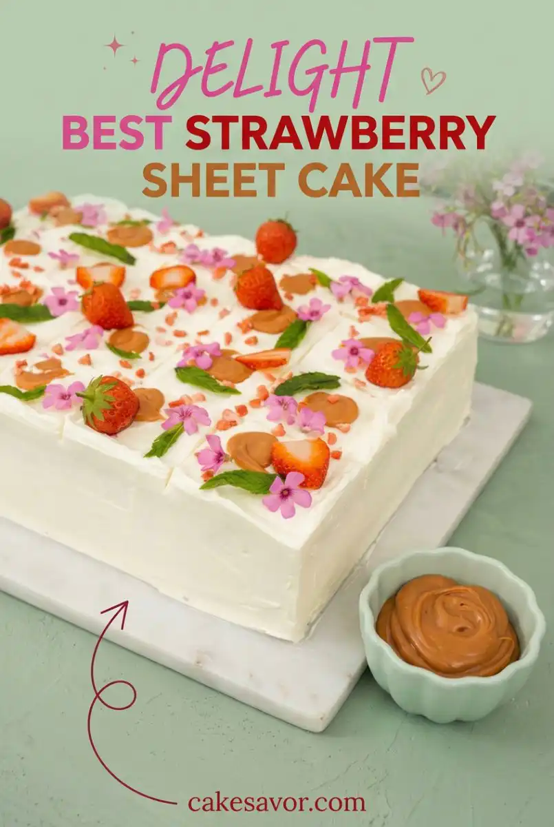 Best Strawberry Sheet Cake: Better Than A Strawberry Layer Cake Rose or Any 2 Layer Cake Design.