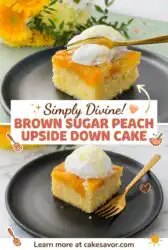 Delicious Brown Sugar Peach Upside Down Cake Recipe - The Best Peach Upside Down Cake for Summer!