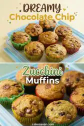 Moist Chocolate Chip Zucchini Muffins: A Great Zucchini Cake Recipe or Chocolate Zucchini Cake.