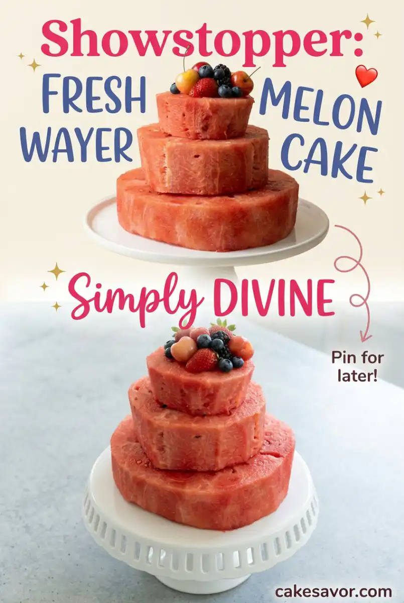 Delicious Fresh Watermelon Layer Cake Recipe Perfect for Your Next Watermelon Cake Birthday Party!