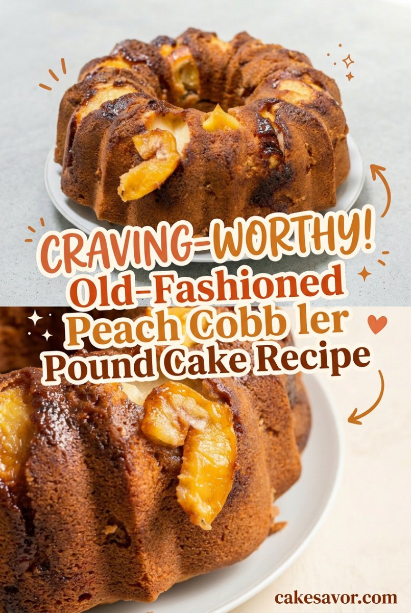 Best Old-Fashioned Peach Cobbler Pound Cake Recipe - Easy Homemade Peach Cobbler Pound Cake Recipe