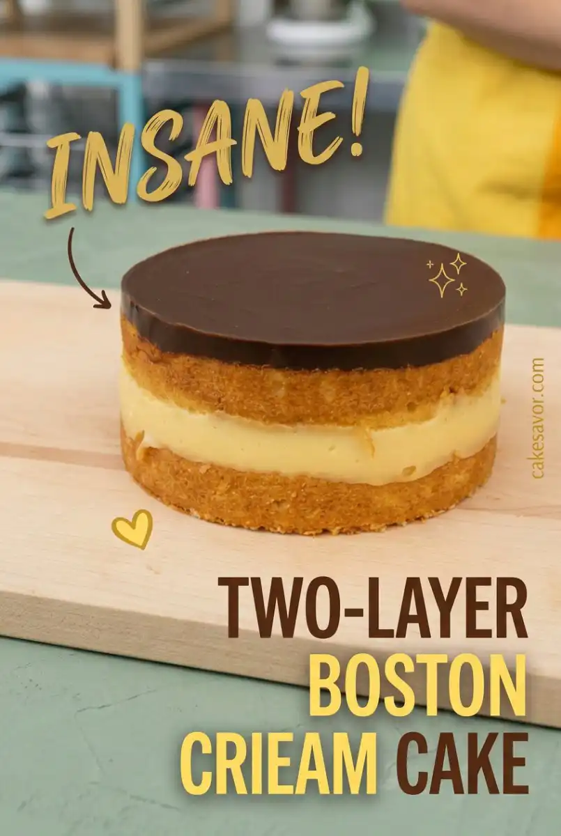 Classic Two-Layer Boston Cream Cake: The Ultimate Custard Filled Two Layer Cake Recipe To Try Now!