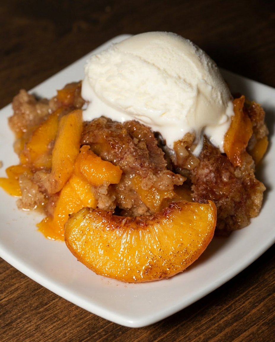 A bottle of almond extract next to a bowl of peach pie filling.