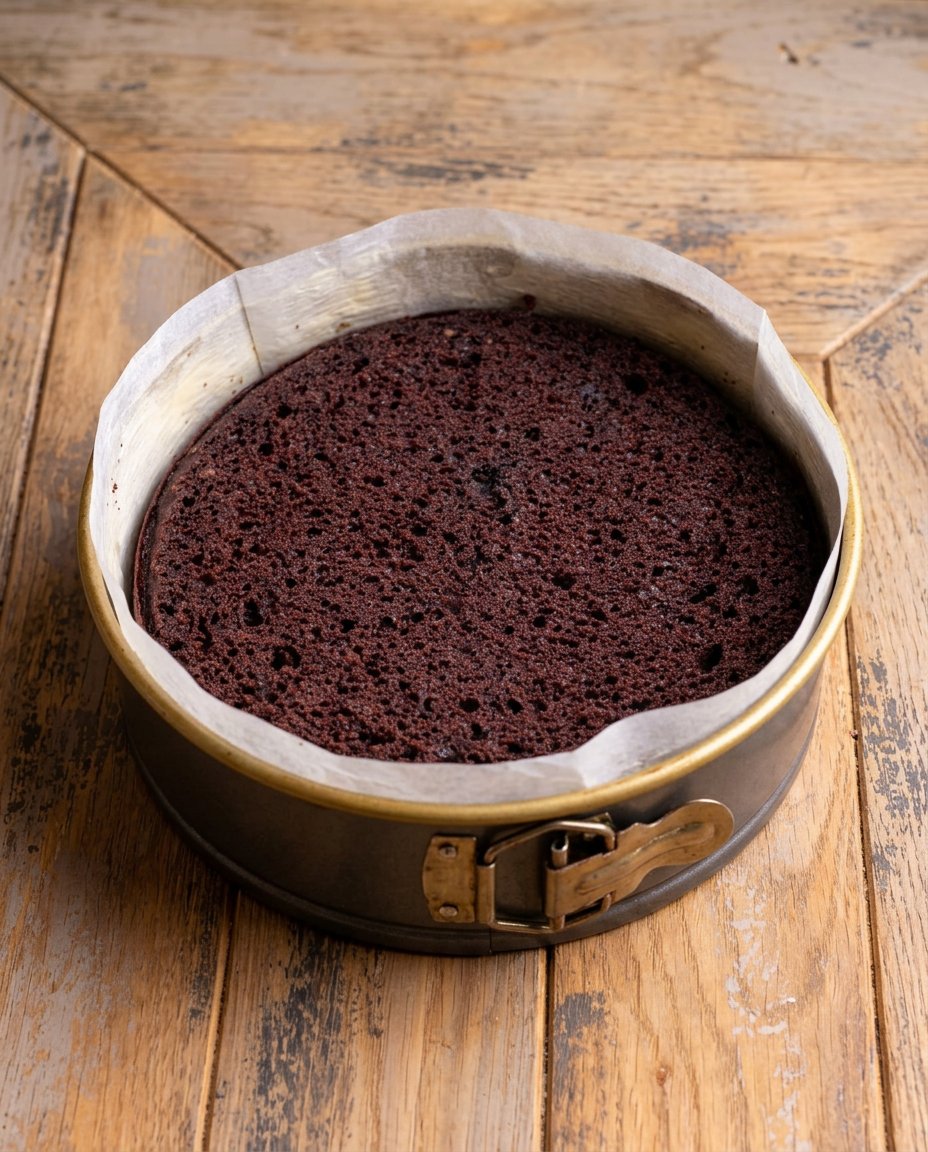 Pantry staples like flour, cocoa powder, eggs and buttermilk on a kitchen counter