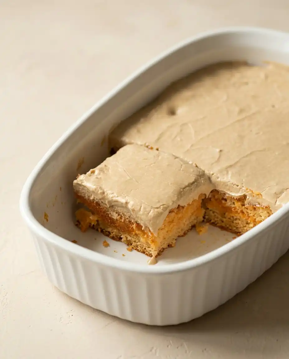 A saucepan of brown sugar frosting being stirred while sitting in a bowl of ice water.