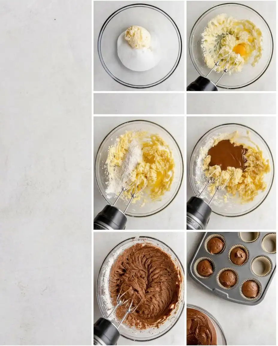 Ingredients for patriotic chocolate cupcakes