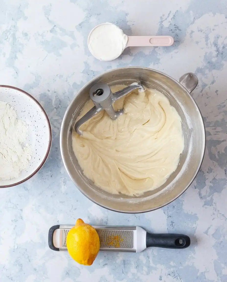 Ingredients for Italian lemon mascarpone cake including eggs and lemon