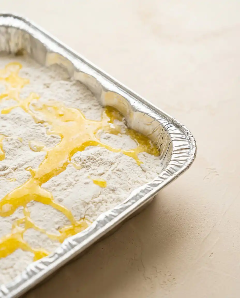 Cans of peach filling and cake mix for an Easy Peach Pie Filling Dump Cake.