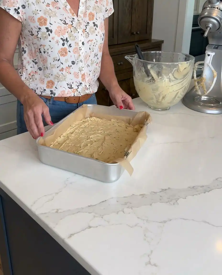 Zucchini Crumb Cake 13 Hand pressing moisture out of shredded zucchini for the cake