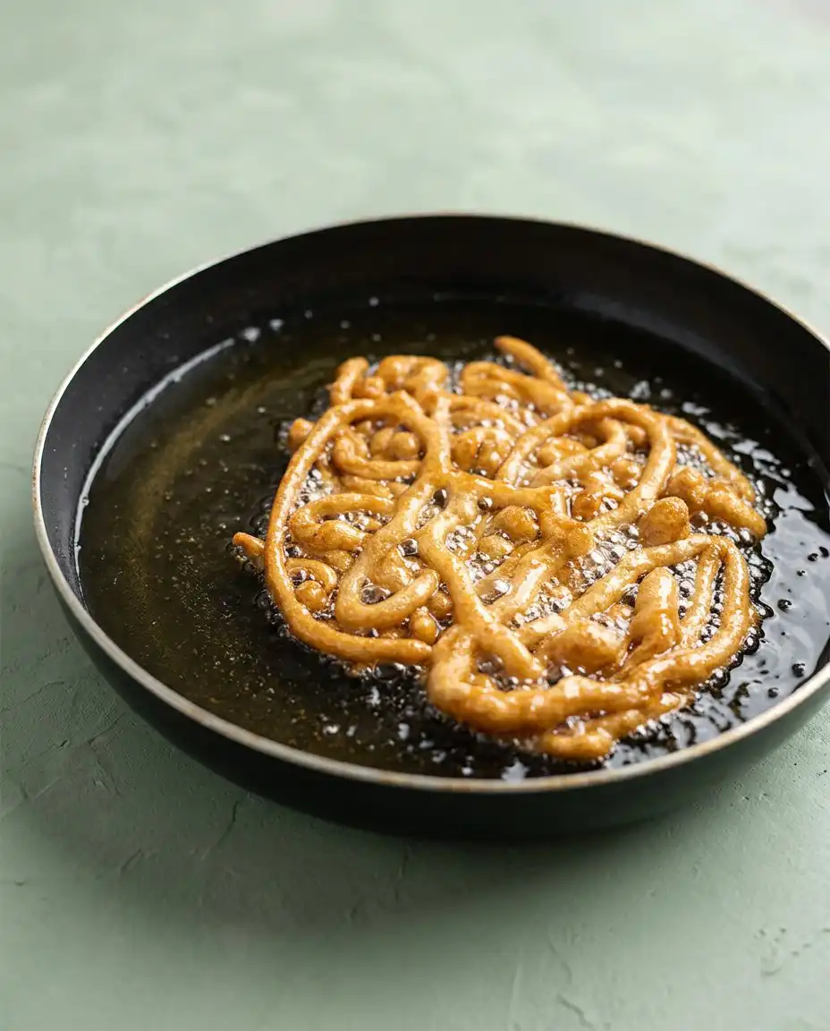 Two Pumpkin Spice Funnel Cakes stacked on a rustic wooden table with fall decorations.