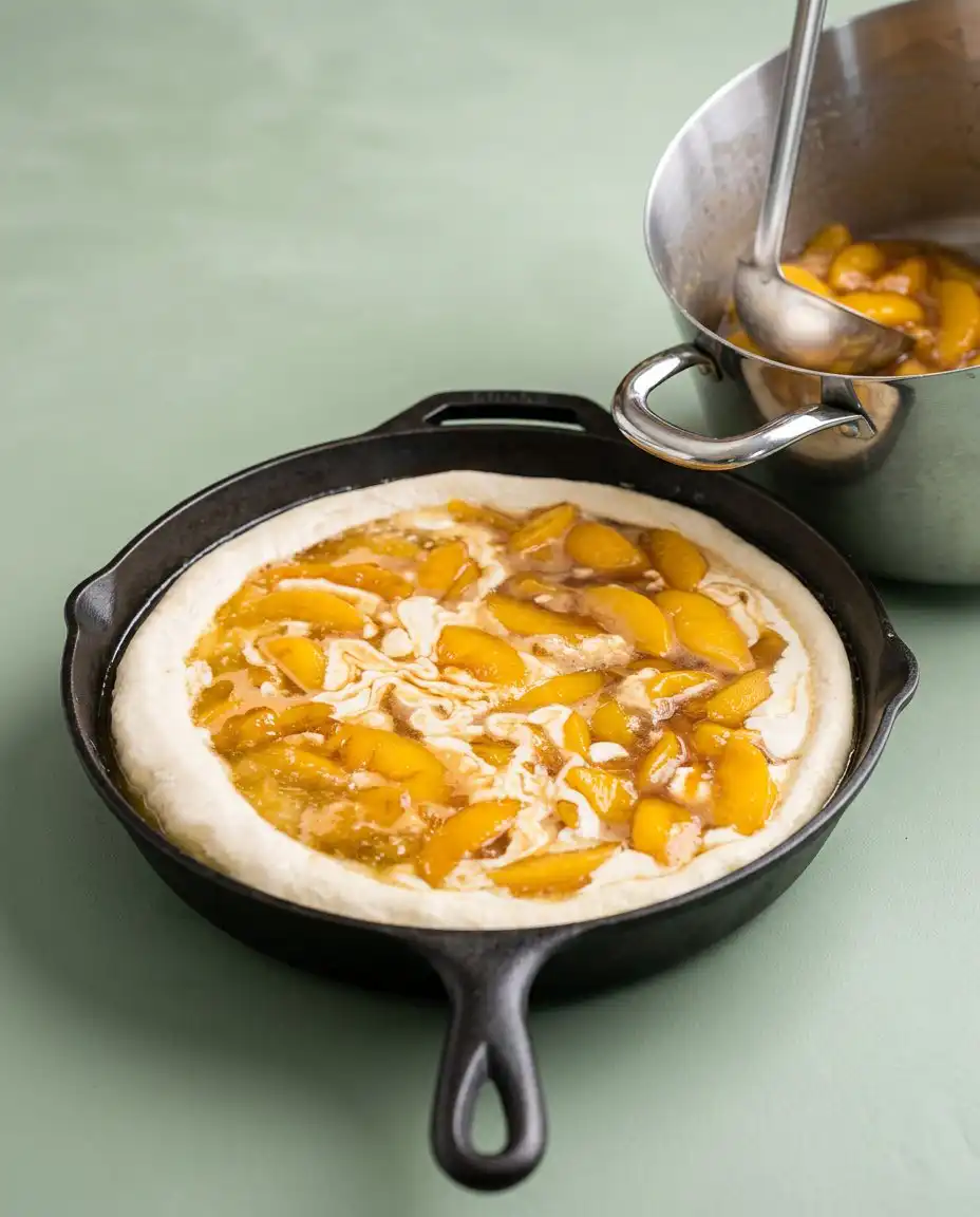 Shredding cold butter over dry yellow cake mix for a Classic Peach Cobbler Dump Cake recipe.