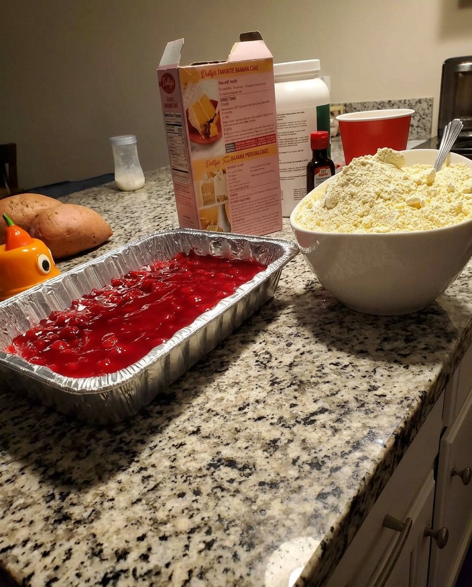 A glossy red strawberry glaze cooling in a small saucepan