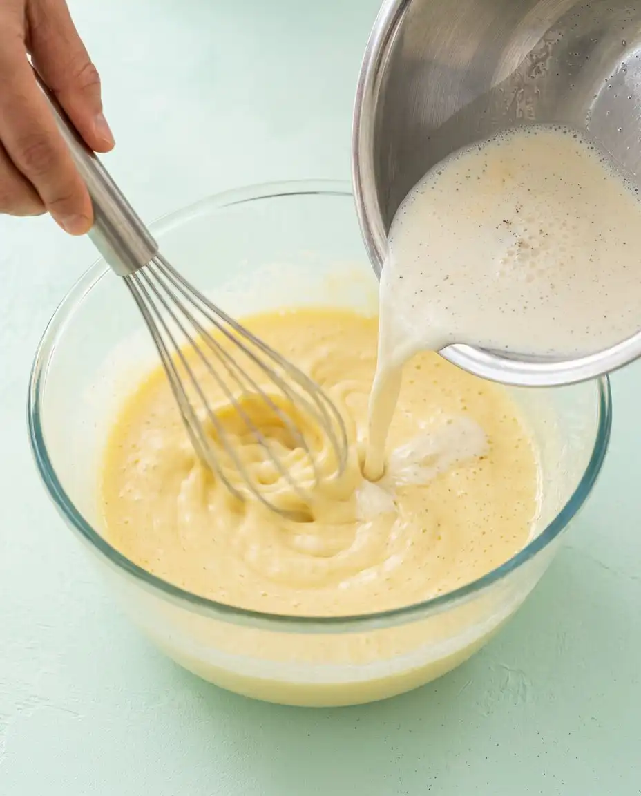 Ingredients for Two-Layer Boston Cream Cake including eggs and half and half.