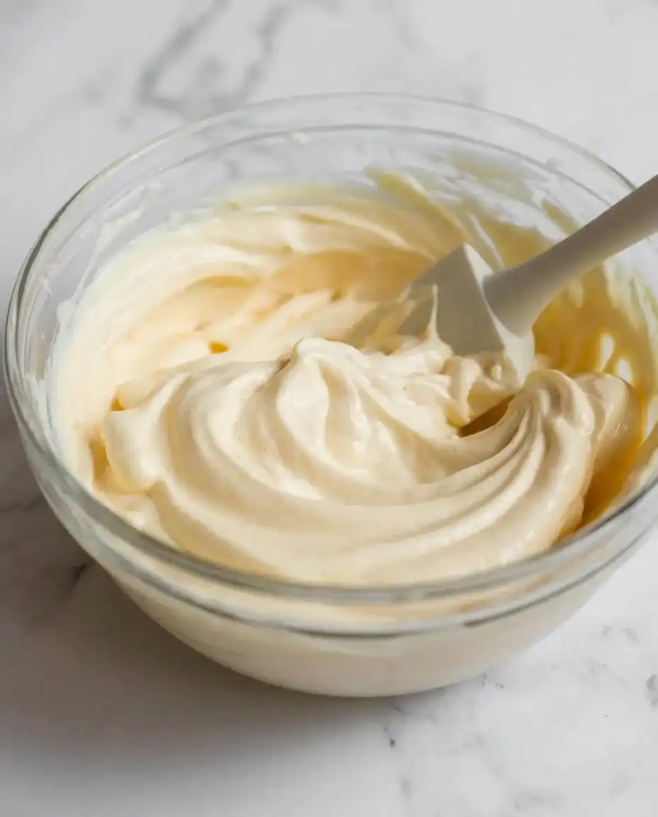 A slice of cake filled with vanilla mousse