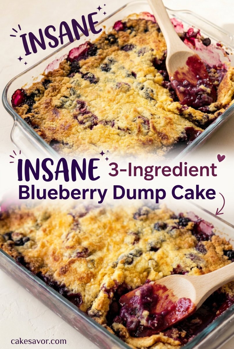 3-Ingredient Blueberry Dump Cake Recipe - The Easiest Blueberry Dump Cake Dessert You Will Make