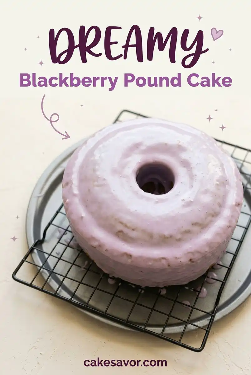 Homemade Blackberry Pound Cake Recipe with Sweet Pink Glaze - Tender Blackberry Cake Dessert