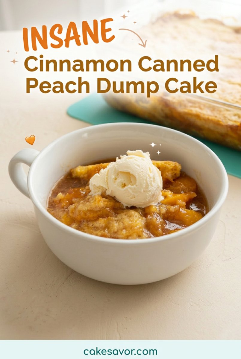 Easy Cinnamon Canned Peach Dump Cake Recipe - The Best Peach Dump Cake with Canned Peaches