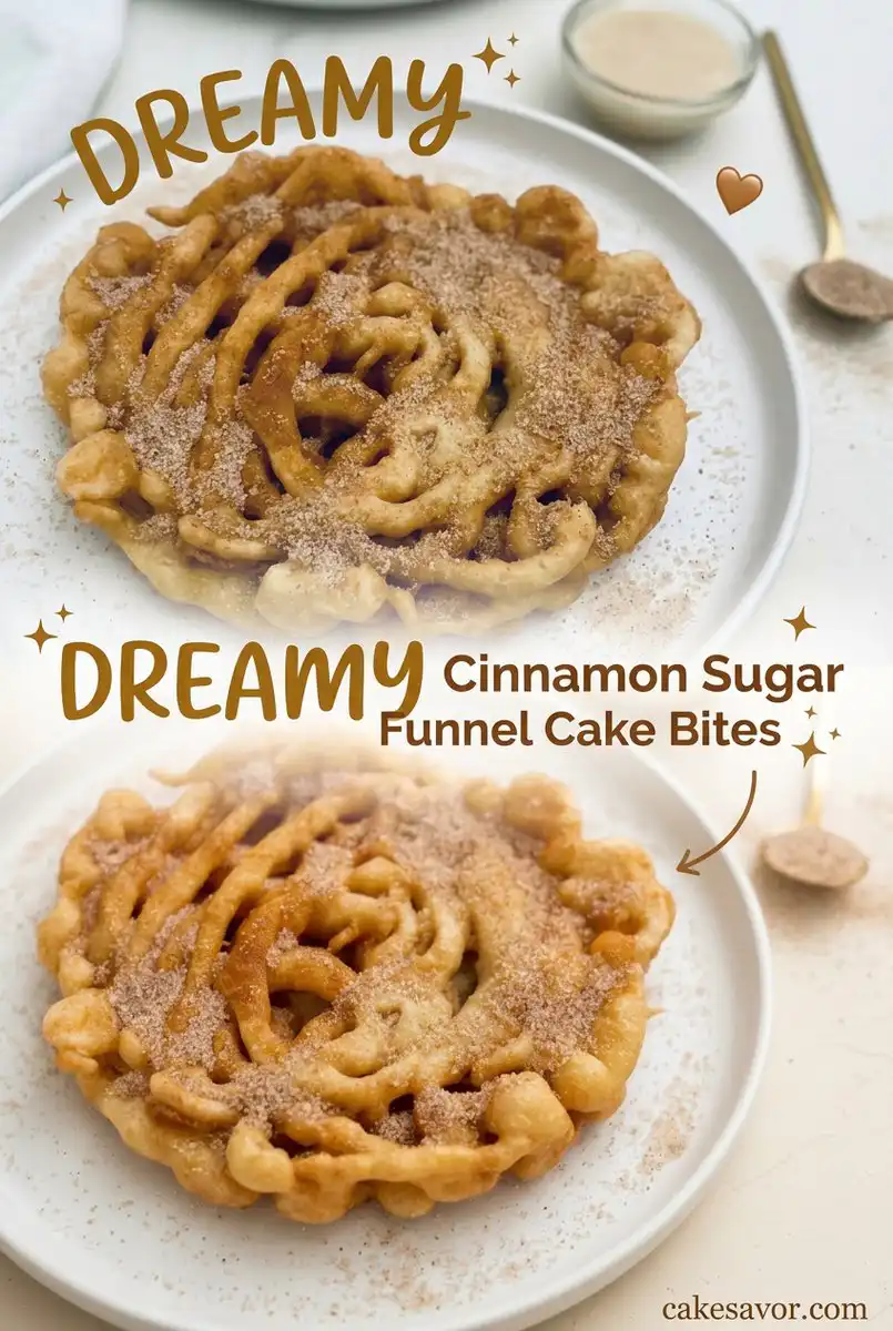 Easy Homemade Cinnamon Sugar Funnel Cake Bites Recipe - Crispy Carnival Funnel Cake Bites