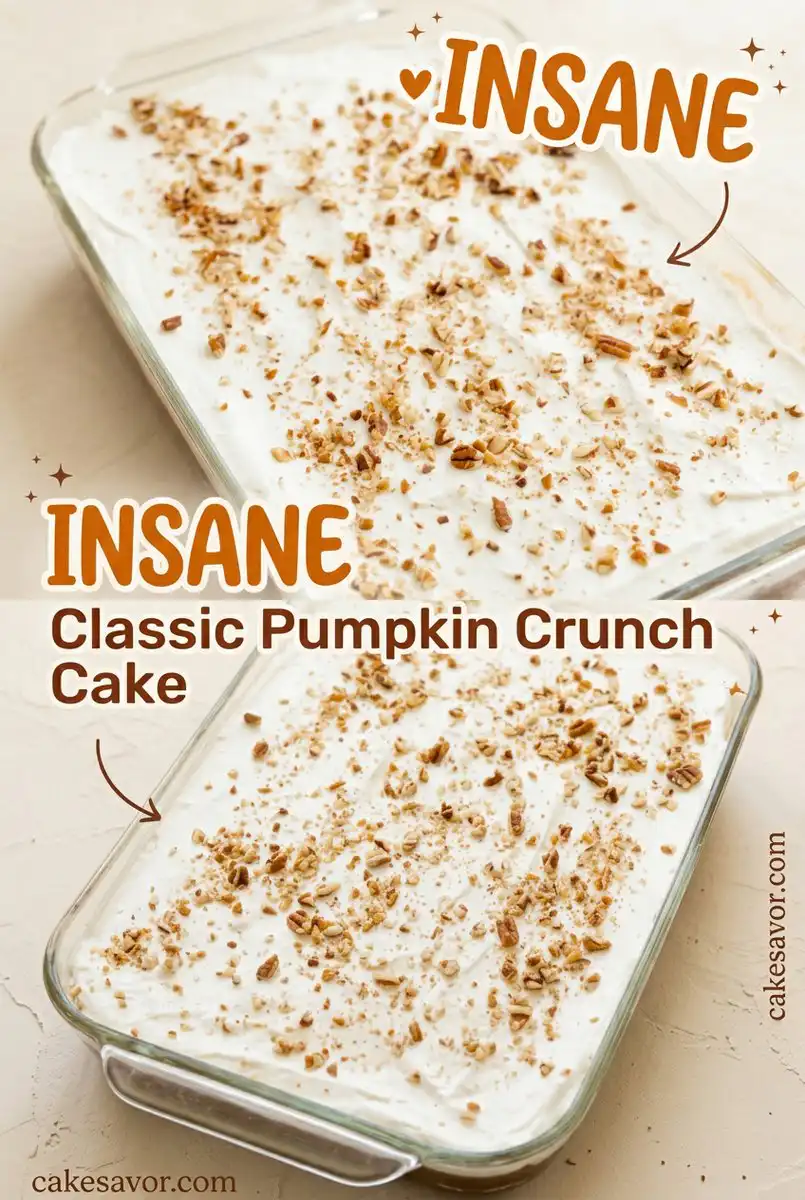 Classic Pumpkin Crunch Cake Recipe with Crunchy Pecan Crust and Fluffy Cream Cheese Topping