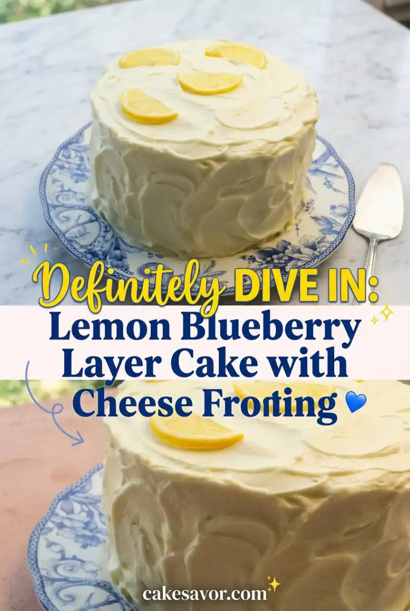 Ultimate Lemon Blueberry Layer Cake with Cream Cheese Frosting - Best Lemon Blueberry Cake Recipe
