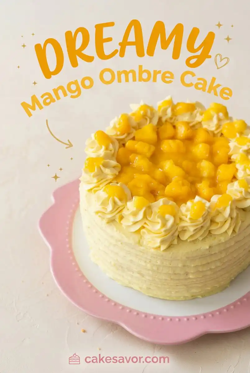 Simple Mango Ombre Cake Recipe - Beautiful Mango Cake Design for Easy Sunday Afternoon Baking