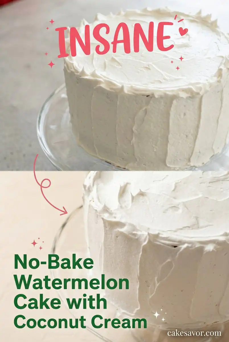 No-Bake Watermelon Cake with Coconut Cream: A Simple Fresh Fruit Watermelon Cake Birthday Treat