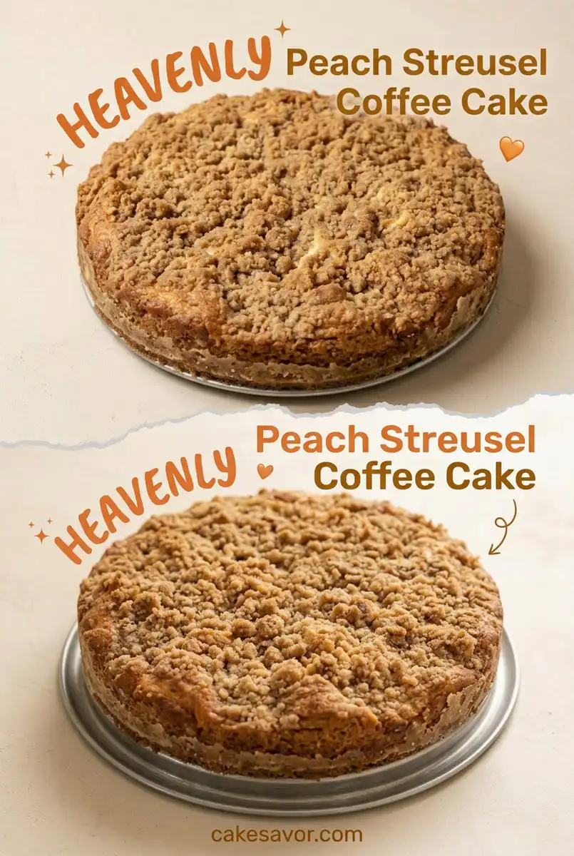 Easy Peach Streusel Coffee Cake Recipe with Fresh Summer Fruit and Crunchy Cinnamon Streusel