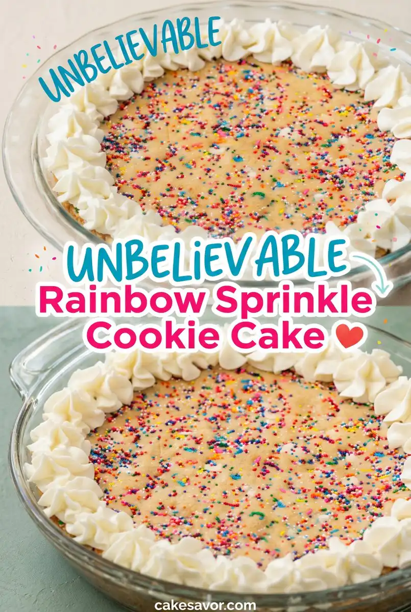 Easy Homemade Rainbow Sprinkle Cookie Cake | Chewy Funfetti Cookie Cake Designs for Birthdays
