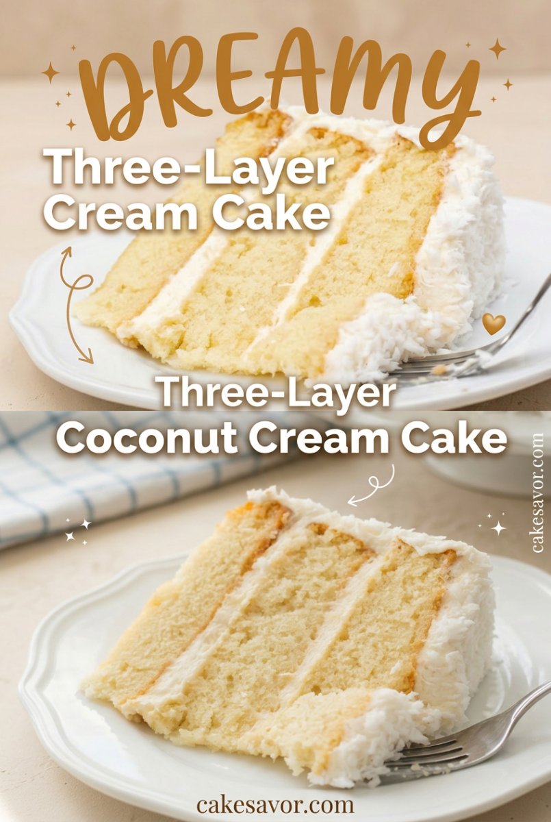 Three-Layer Coconut Cream Cake: The Ultimate Triple-Decker Treat for Every 3 Layer Cake Lover Out There