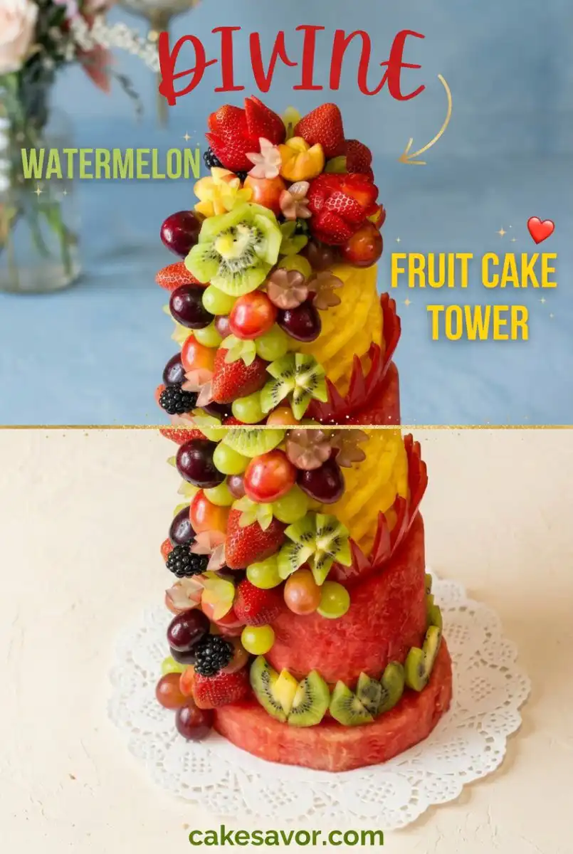 Healthy Watermelon Fruit Cake Tower: The Ultimate No-Bake Watermelon Birthday Cake Idea