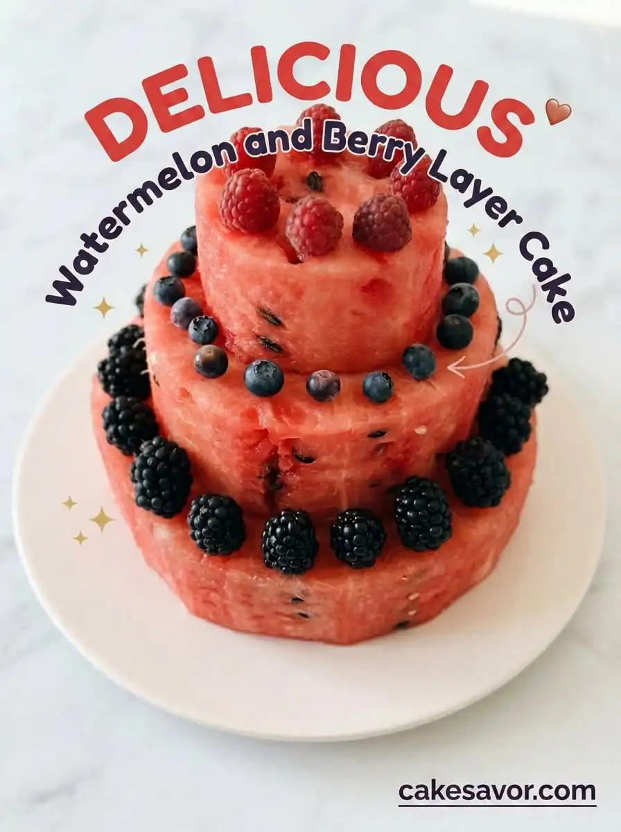 Watermelon and Berry Layer Cake 17 Watermelon and Berry Layer Cake: The Ultimate Refreshing Watermelon Birthday Cake Recipe Ideas