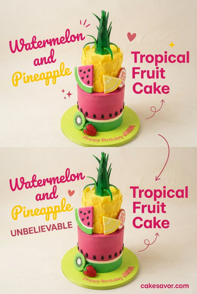 Watermelon and Pineapple Tropical Fruit Cake: A Refreshing and Healthy Watermelon Fruit Cake Idea