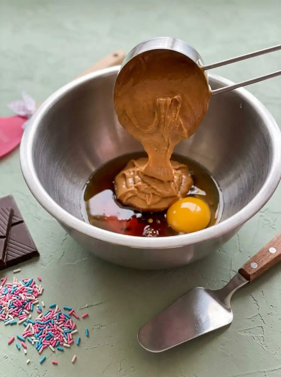An assortment of simple ingredients needed to prepare homemade Brownie Cake Pops including chocolate candy melts.