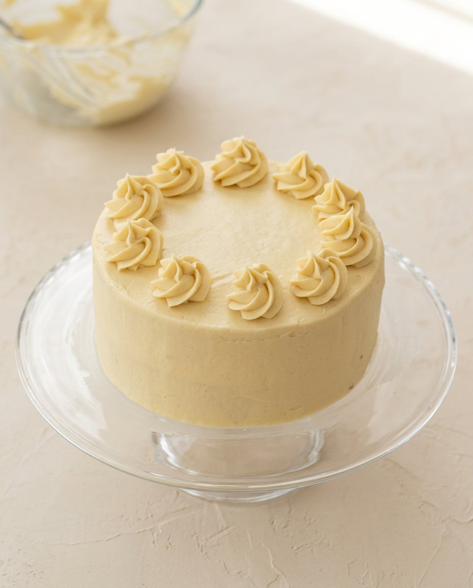 Apple Spice Birthday Cake 12 A rustic Apple Spice Birthday Cake styled on a white pedestal stand with cinnamon dusting