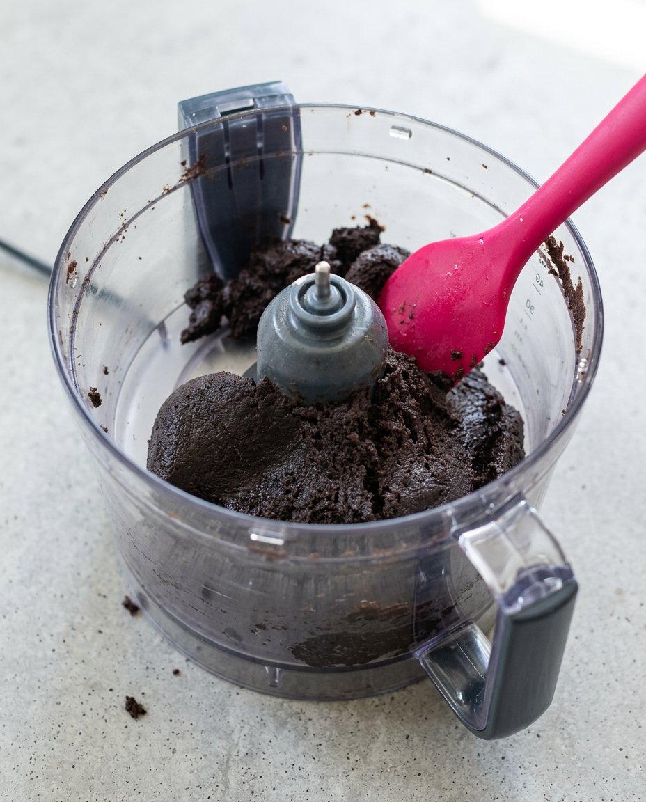 Oreo Cake Pops 15 A hand dipping Oreo Cake Pops into a narrow glass of smooth white candy melts