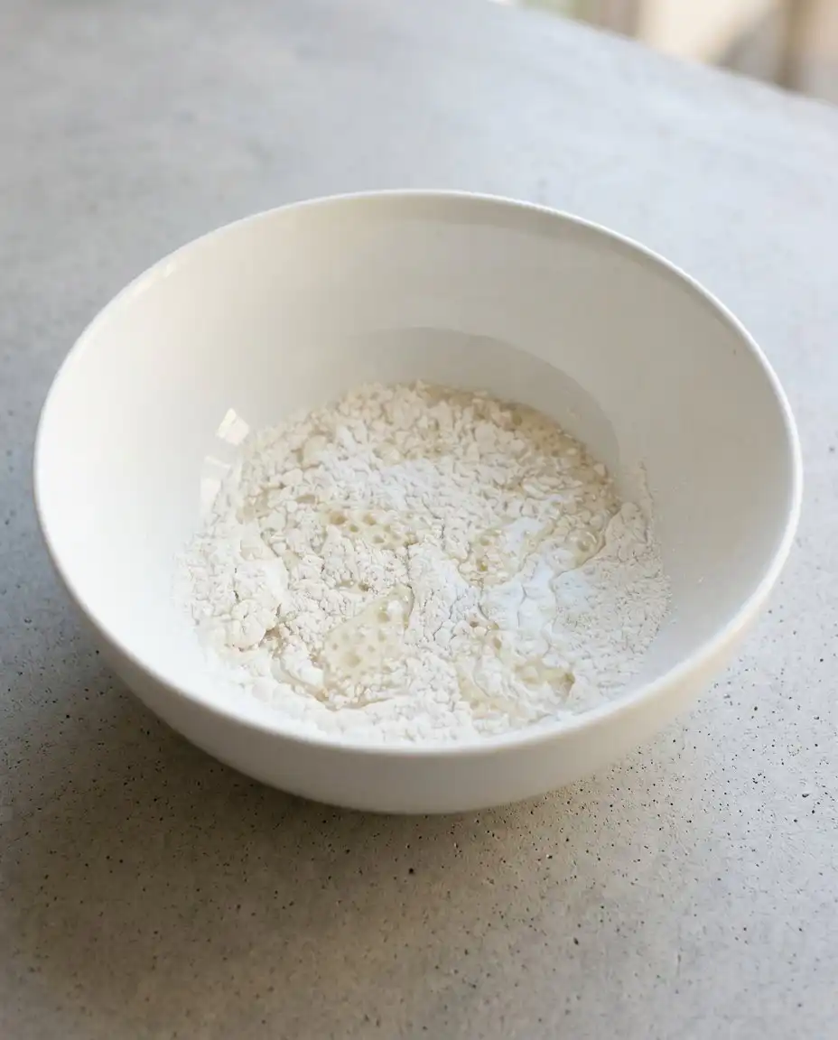 Fresh blackberries, sugar, milk, and flour laid out on a kitchen counter