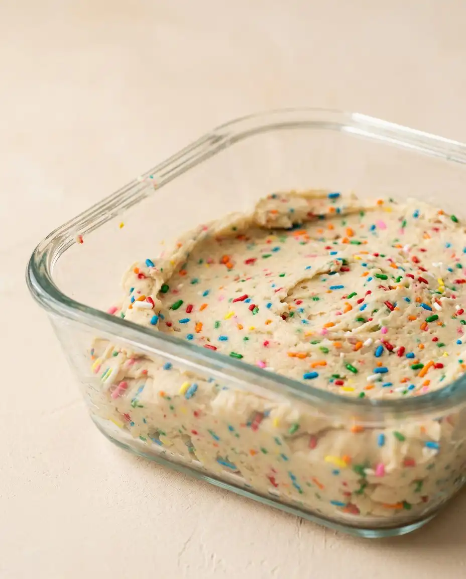 Funfetti Cake Mix Cookies 14 Simple baking ingredients spread out on a counter to prepare festive Funfetti Cake Mix Cookies.